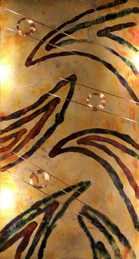 abstract painting on copper
